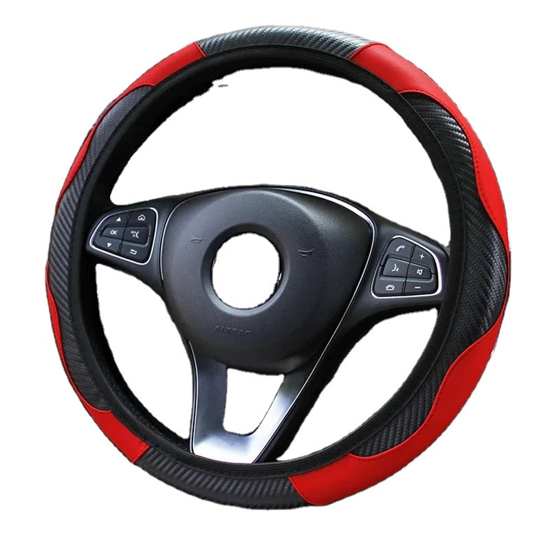 PU Leather Car Steering Wheel Cover — 37–38cm Universal Fit | Breathable, Luxury Design