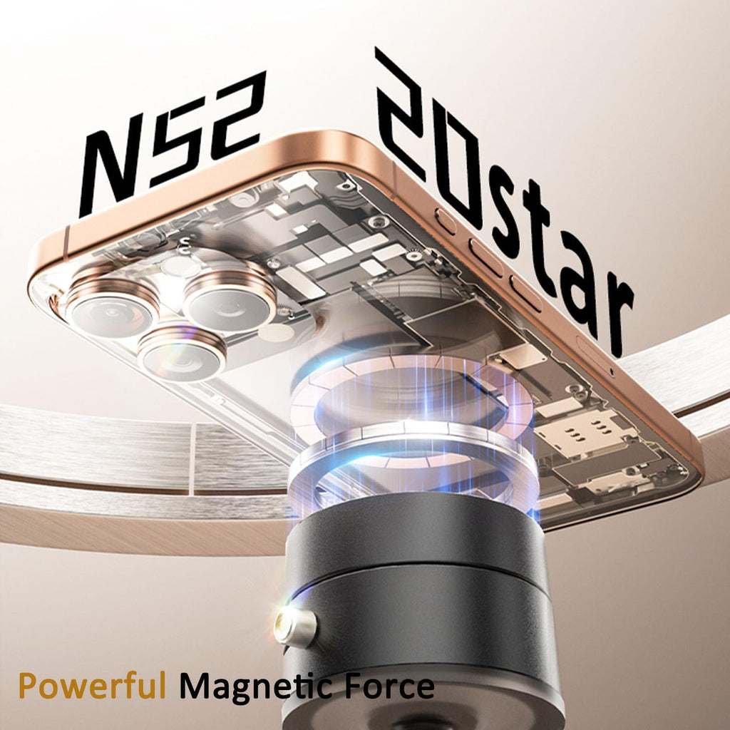 Foldable Magnetic Car Phone Holder Magsafe 360° Adjustable Vacuum Suction Cup Mount, Strong Magnet