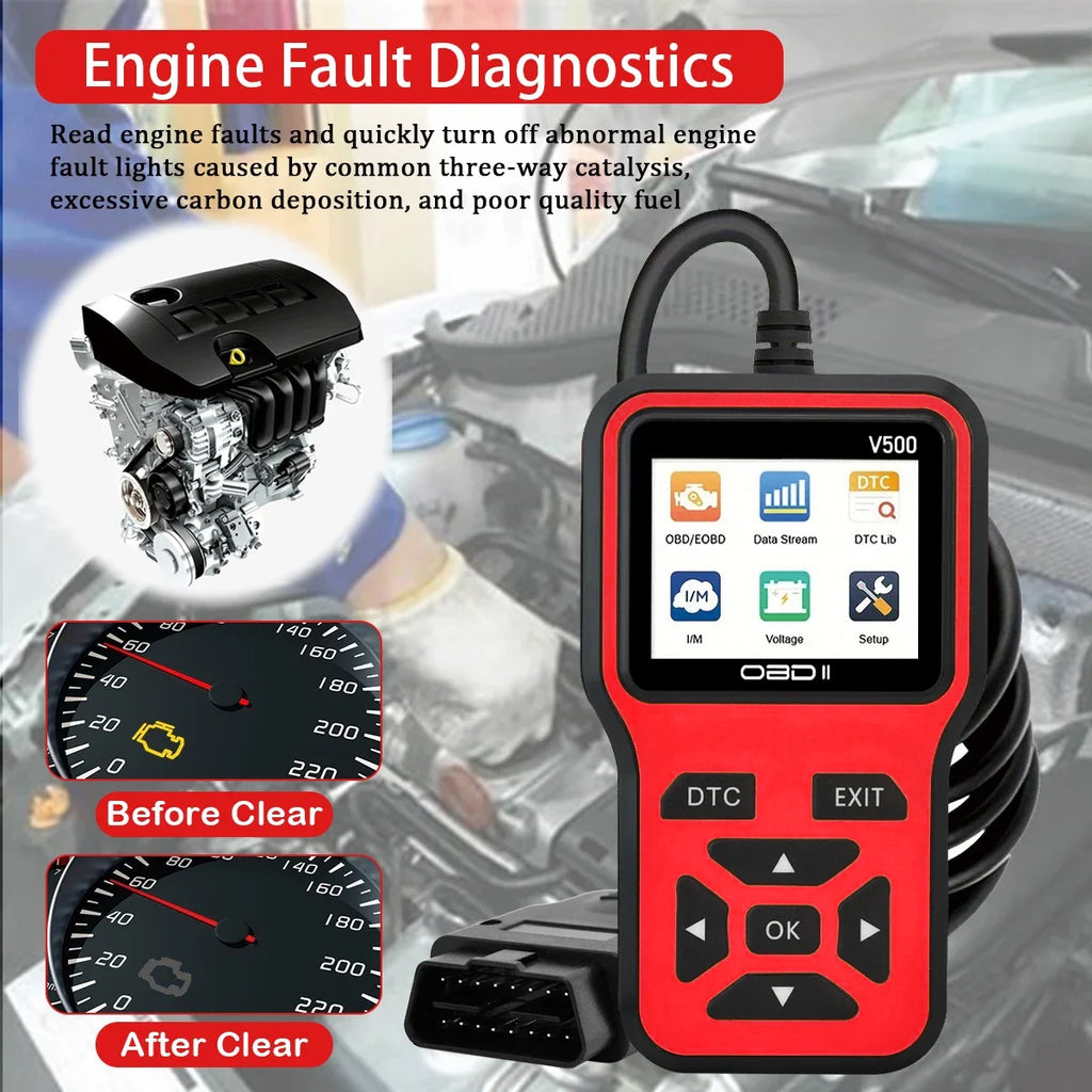 2025 PCMOS OBD2 Car Diagnostic Tool GJZ0394 – Engine Fault Code Reader, Real-Time Data, Battery Monitor