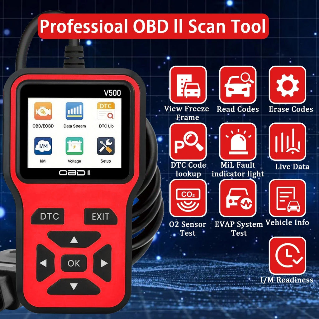 2025 PCMOS OBD2 Car Diagnostic Tool GJZ0394 – Engine Fault Code Reader, Real-Time Data, Battery Monitor