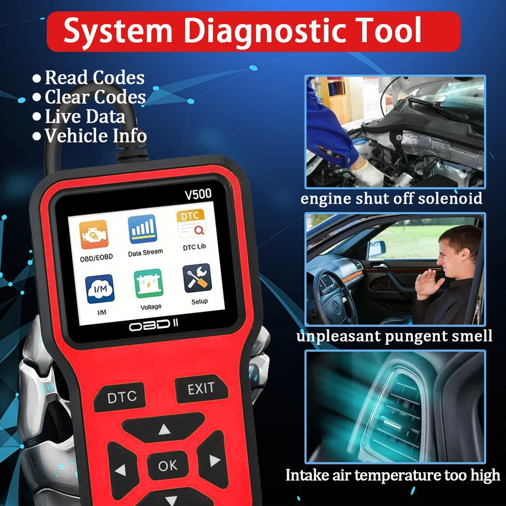 2025 PCMOS OBD2 Car Diagnostic Tool GJZ0394 – Engine Fault Code Reader, Real-Time Data, Battery Monitor