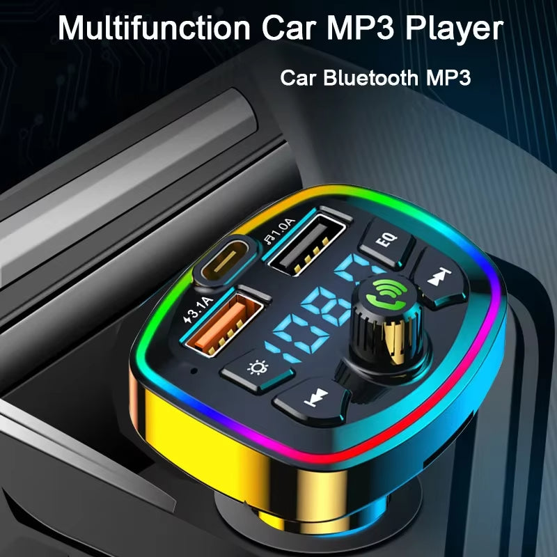 Jumon Car Charger BT5.0 — Fast PD Dual USB + Type-C Quick Charge FM Transmitter & Bluetooth MP3 Player